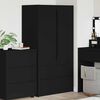 vidaXL Cabinet de salle de bain avec tiroir Noir 79,5 x 49 x 156 cm