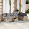 vidaXL Salon de jardin avec coussins 8 pcs beige résine tressée