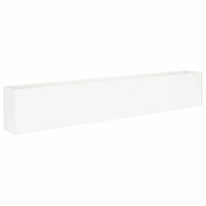 vidaXL Cache-pot de jardin Blanc 360 x 40 x 60 cm Acier lamin&eacute; &agrave; froid