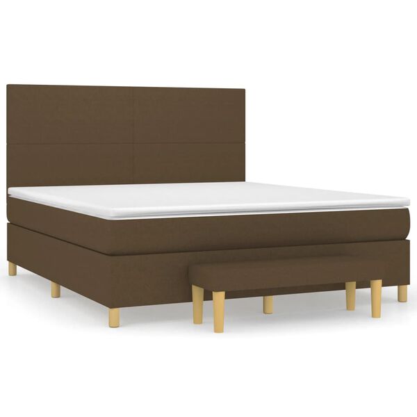 vidaXL Sommier &agrave; lattes de lit avec matelas Marron fonc&eacute; 180x200 cm