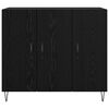 vidaXL Buffet Ch&ecirc;ne noir 90 x 32,5 x 80 cm Bois d'ing&eacute;nierie