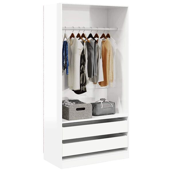 vidaXL Garde-robe Blanc brillant 100x50x200 cm Bois d'ing&eacute;nierie
