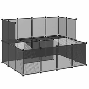 vidaXL Cage pour petits animaux Noir 143x107x93 cm PP et Acier