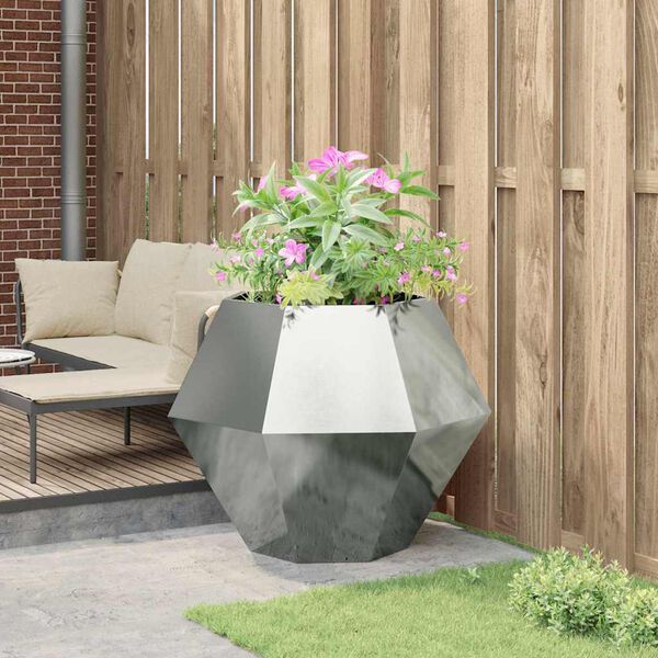 vidaXL Jardini&egrave;re Argent 100 x 100 x 80 cm Acier galvanis&eacute;