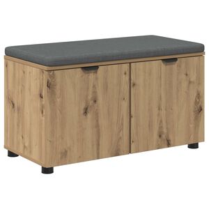 vidaXL Banc d'entr&eacute;e avec coussin Ch&ecirc;ne Artisanal 80 x 38 x 46 cm