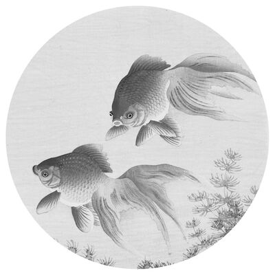 WallArt Papier peint cercle Two Goldfish 190 cm