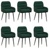vidaXL Chaises de salle &agrave; manger 6 pc Velours Vert fonc&eacute;
