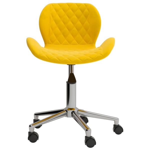 vidaXL Chaises &agrave; manger pivotantes lot de 2 jaune moutarde velours