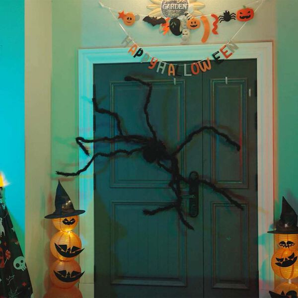 vidaXL Décoration Araignée Halloween 6 pcs Noir 75 cm