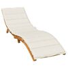 vidaXL Coussin de chaise longue cr&egrave;me m&eacute;lang&eacute; 200x70x4 cm tissu