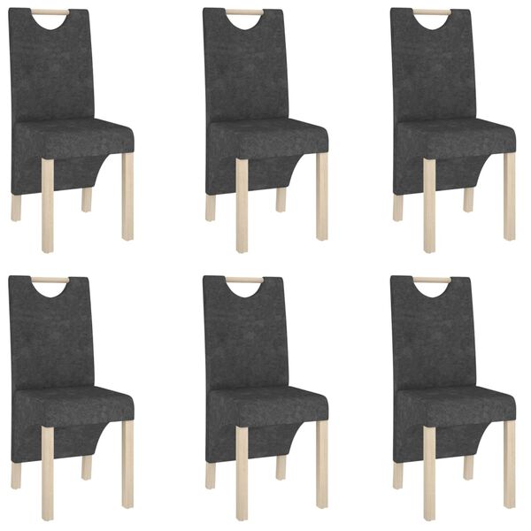 vidaXL Chaises &agrave; manger lot de 6 gris similicuir daim