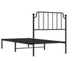 vidaXL Cadre de lit m&eacute;tal sans matelas avec t&ecirc;te de lit noir 90x200 cm