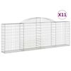 vidaXL Paniers &agrave; gabions arqu&eacute;s 11 pcs 300x30x100/120 cm fer galvanis&eacute;