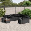 vidaXL Salon de jardin 10 pcs avec coussins noir r&eacute;sine tress&eacute;e