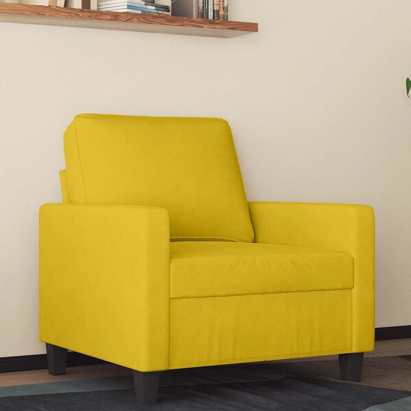 vidaXL Fauteuil Jaune 60 cm Velours