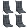 vidaXL Coussins de chaise à dossier haut lot de 4 anthracite