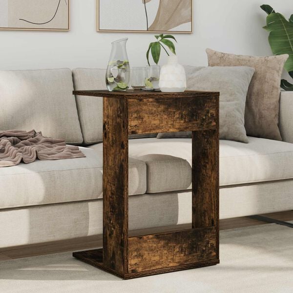 vidaXL Table d'appoint Ch&ecirc;ne fum&eacute; 40 x 38 x 62,5 cm Bois d'ing&eacute;nierie