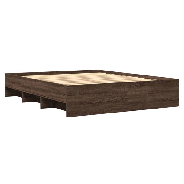 vidaXL Cadre de lit sans matelas ch&ecirc;ne marron 160x200 cm