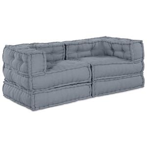 vidaXL Unit&eacute; de canap&eacute; modulaire 2 pcs Gris 140 x 70 x 56 cm Tissu