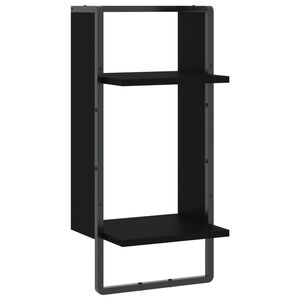 vidaXL &Eacute;tag&egrave;re murale avec barre noir 30x25x65 cm