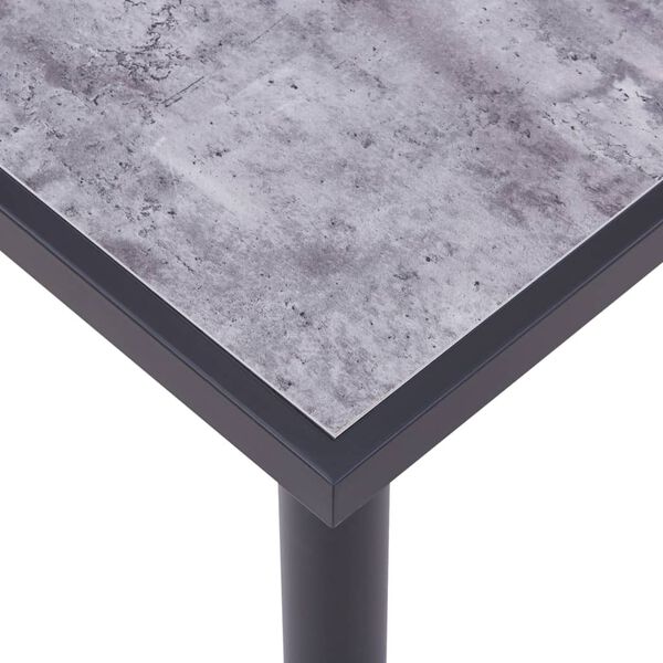 vidaXL Table de salle à manger Noir et gris béton 120x60x75 cm MDF