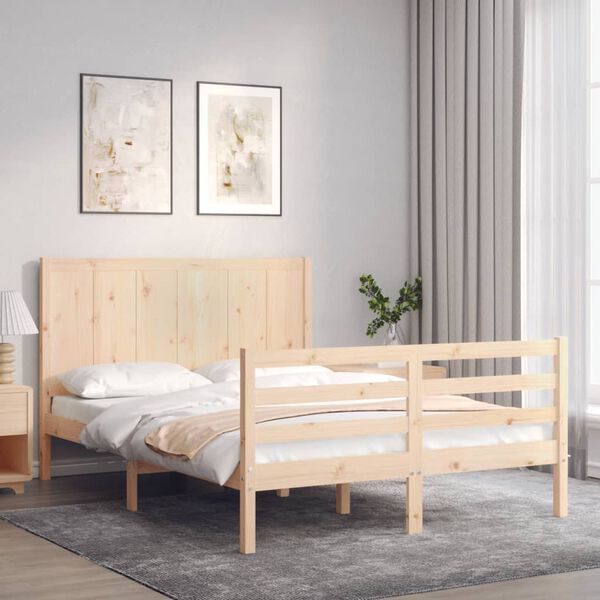 vidaXL Cadre de lit sans matelas 140x200 cm bois massif