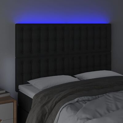 vidaXL Tête de lit à LED Noir 144x5x118/128 cm Similicuir