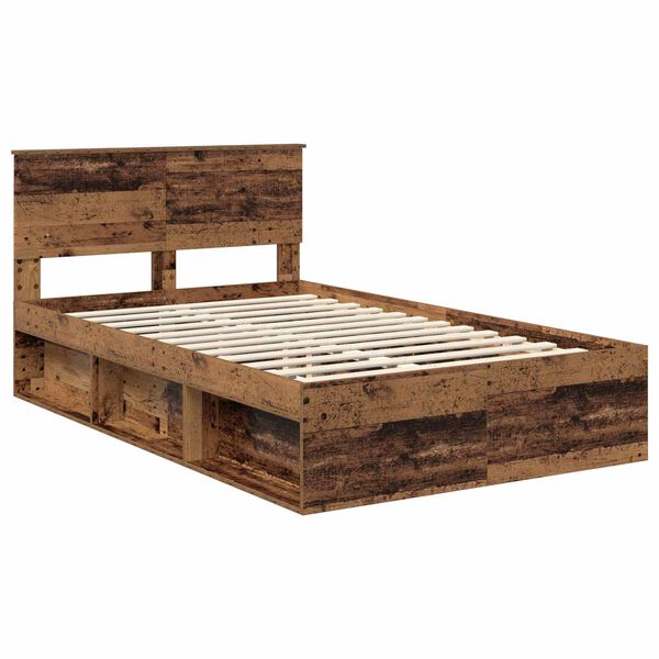 vidaXL Cadre de lit Bois ancien 120 x 190 cm Pin massif