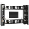 vidaXL Ensemble de meubles TV 10 pcs Gris brillant Bois d'ing&eacute;nierie