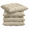 vidaXL Coussins de si&egrave;ge 4 pc Tissu Cr&egrave;me 40 x 40 x 6 cm