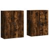 vidaXL Armoires murales 2 pcs ch&ecirc;ne fum&eacute; bois d'ing&eacute;nierie