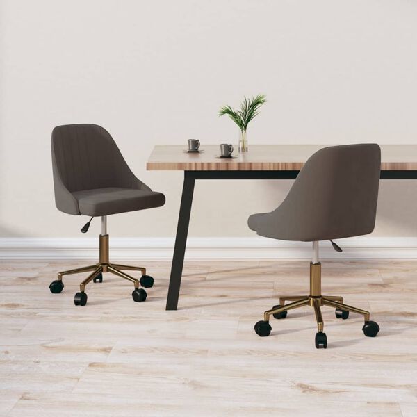 vidaXL Chaises pivotantes &agrave; manger lot de 2 gris fonc&eacute; velours