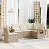 vidaXL Salon de jardin avec coussins 5 pcs beige r&eacute;sine tress&eacute;e