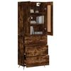 vidaXL Buffet haut Ch&ecirc;ne fum&eacute; 69,5x34x180 cm Bois d'ing&eacute;nierie