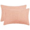 vidaXL Housse de coussin 2 pc HEERLEN Rose 30 x 50 cm Boucl&eacute;