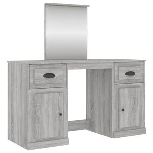 vidaXL Coiffeuse avec miroir sonoma gris 130x50x132,5 cm
