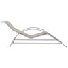 vidaXL Chaise longue textil&egrave;ne et aluminium cr&egrave;me
