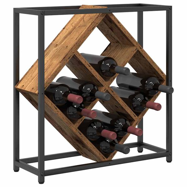 vidaXL &Eacute;tag&egrave;re &agrave; vin Bois ancien 51 x 18 x 52,5 cm Bois d'ing&eacute;nierie