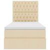 vidaXL Lit avec rangement et matelas Cr&egrave;me 90 x 190 cm Polyester