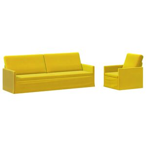 vidaXL Ensemble de Canap&eacute;s 2 pcs Jaune Velours (V)