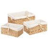 vidaXL Paniers de rangement 3 pcs Naturel 40 x 30 x 18 cm