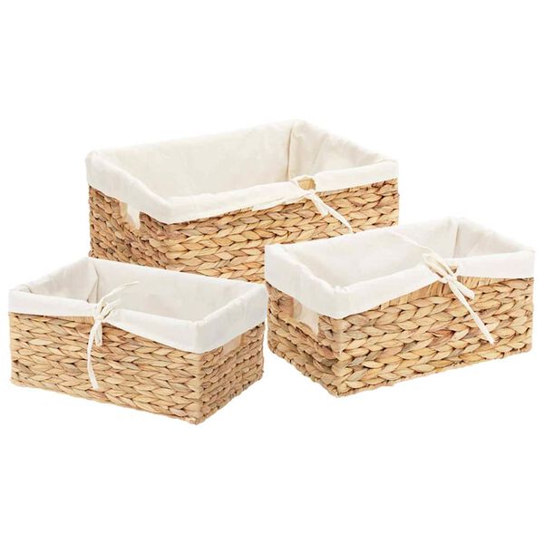 vidaXL Paniers de rangement 3 pcs Naturel 40 x 30 x 18 cm