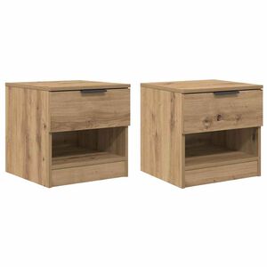 vidaXL Armoire de lit avec tiroir 2 pcs Ch&ecirc;ne artisanal 40 x 39 x 40cm