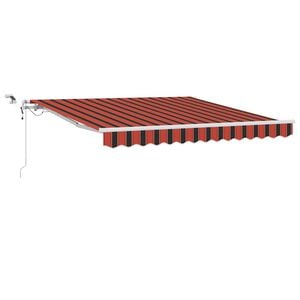 vidaXL Auvent automatique capteur de vent/LED 300x250 cm Orange/marron