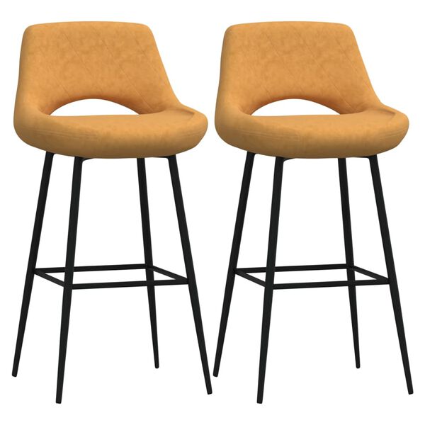 vidaXL Tabourets de bar lot de 2 marron velours