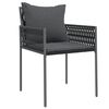 vidaXL Chaises de jardin avec coussins lot de 6 noir 54x61x83 cm rotin
