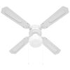 vidaXL Ventilateur de plafond avec lampe 106 cm Blanc
