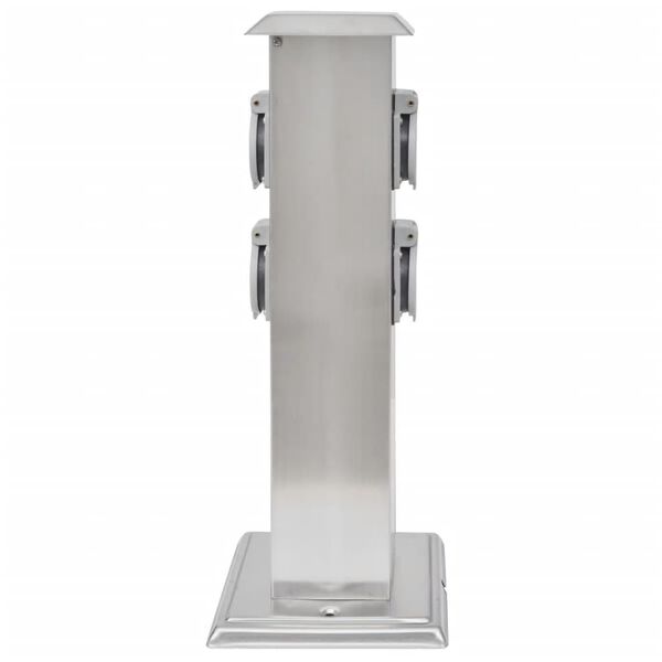 vidaXL Pilier de prise de jardin Acier inoxydable