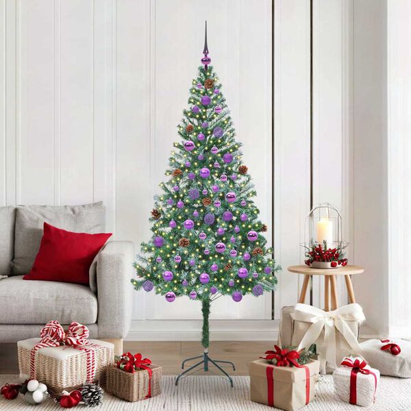 vidaXL Sapin de No&euml;l artificiel avec 300 LED Vert 180 cm PVC et Acier
