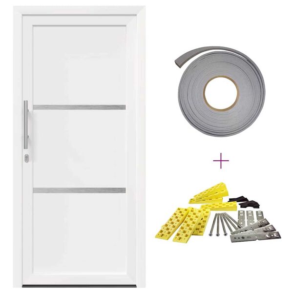 vidaXL Porte Frontale Blanc PVC